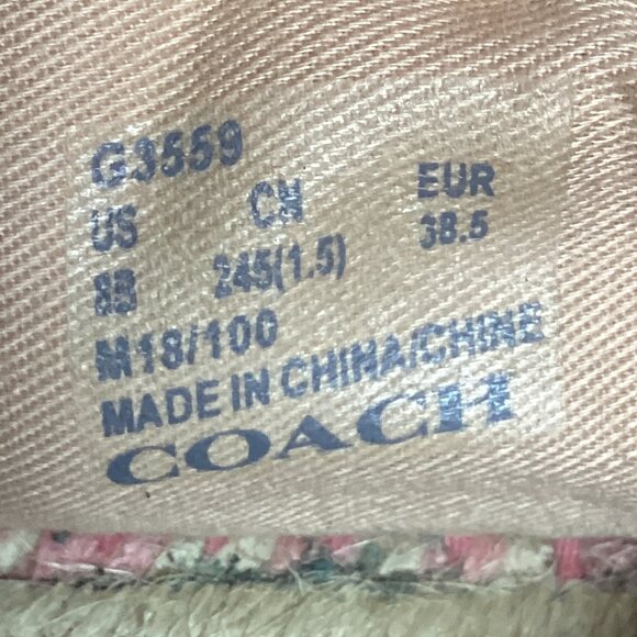 COACH Casey Leather Espadrilles in Bright Coral (Salmon/Pink) 8B - Picture 13 of 14